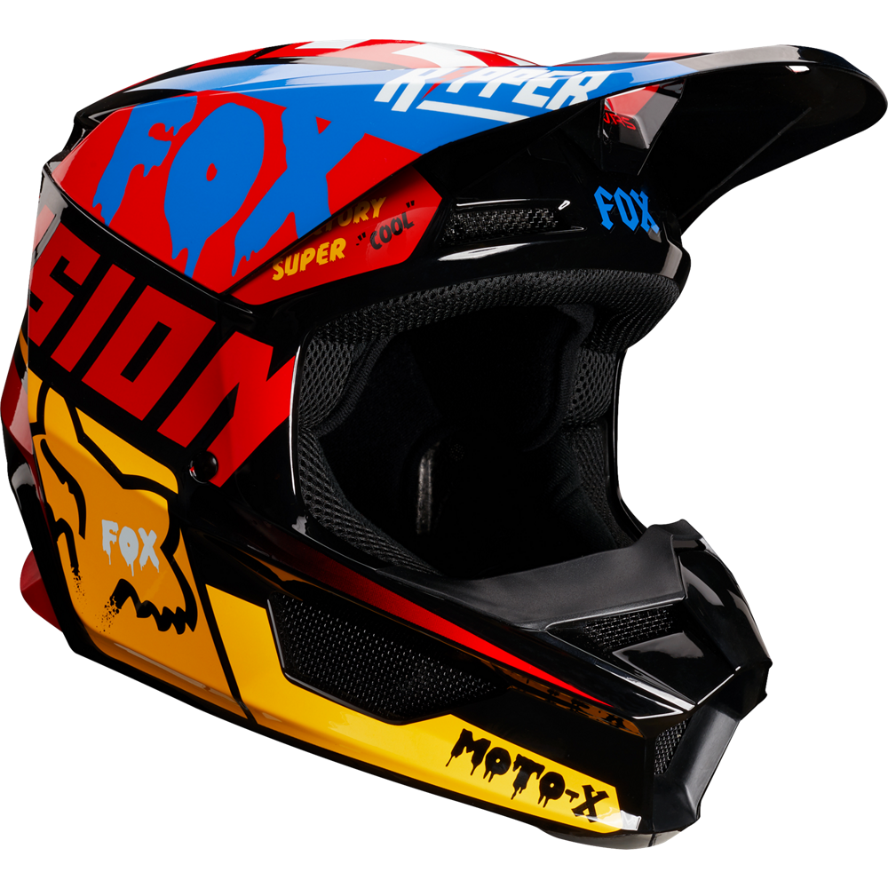 Fox Racing V1 Czar 2019 шлем кроссовый, черно-желтый