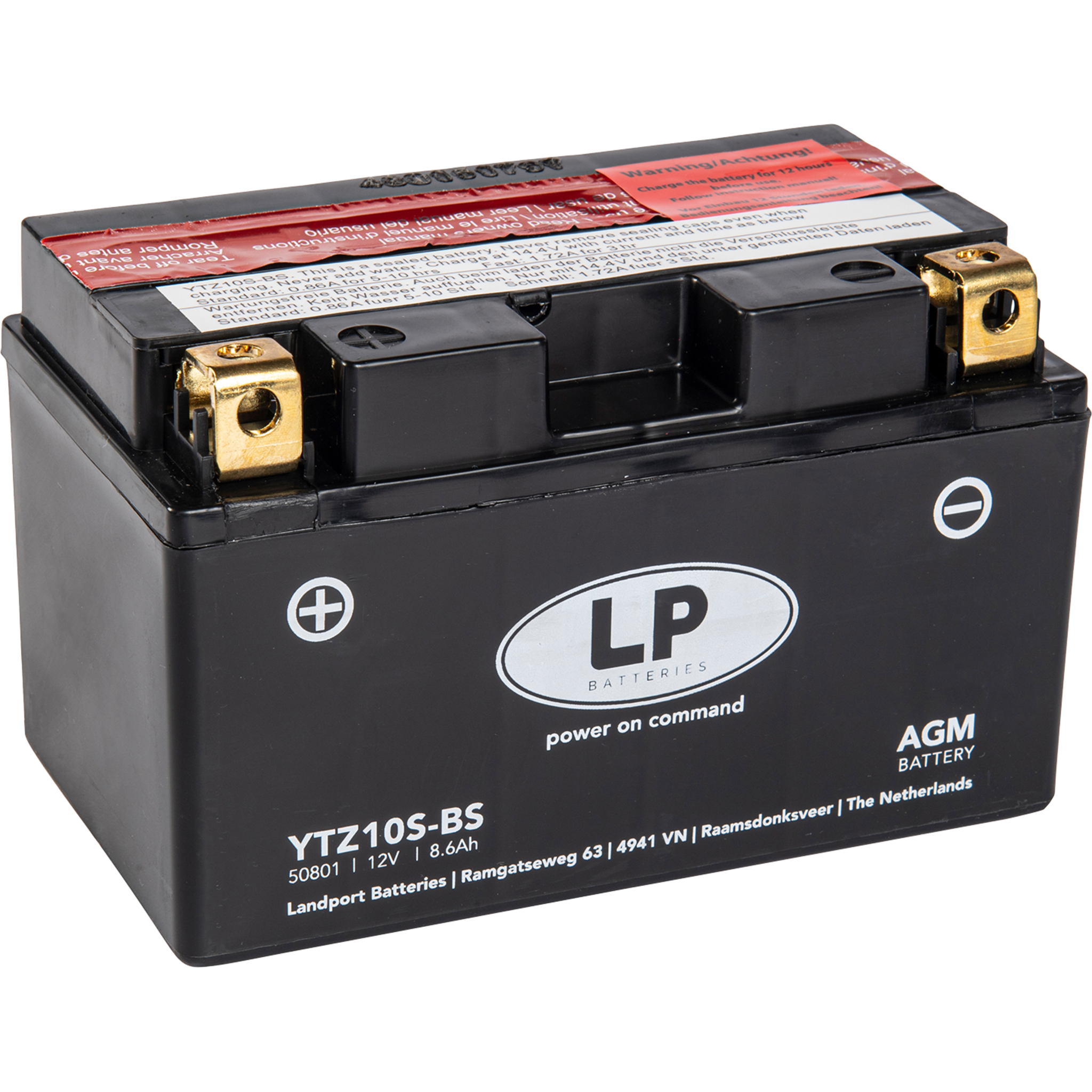 Аккумулятор Landport YTZ10S-BS, 12V, AGM