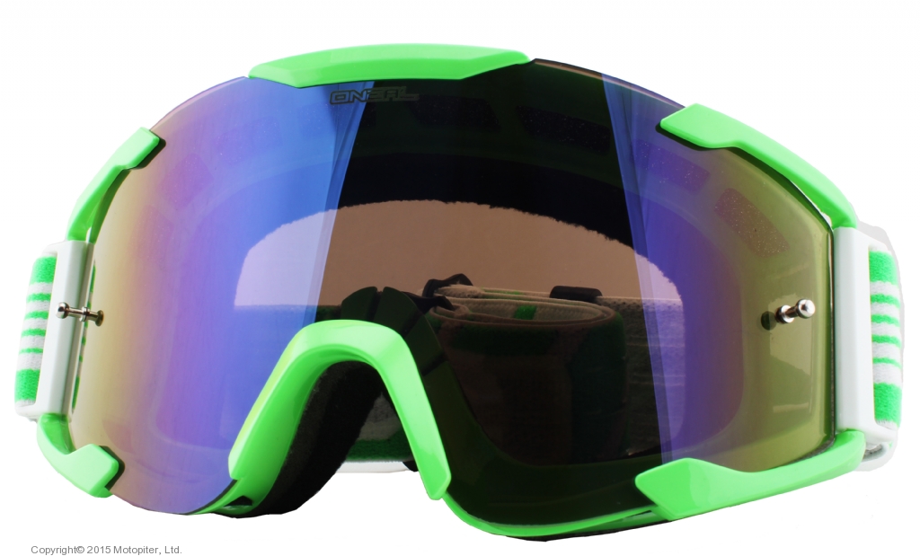 Кроссовая маска B2 RL Goggle THREESIXZERO зелёная/радиум