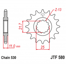 580.17RB, Звезда ведущая , с демпфером, JT 580.17RB