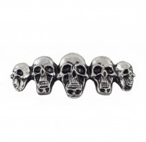 HH01-321, Декоративная металическая наклейка-значок Skull in line